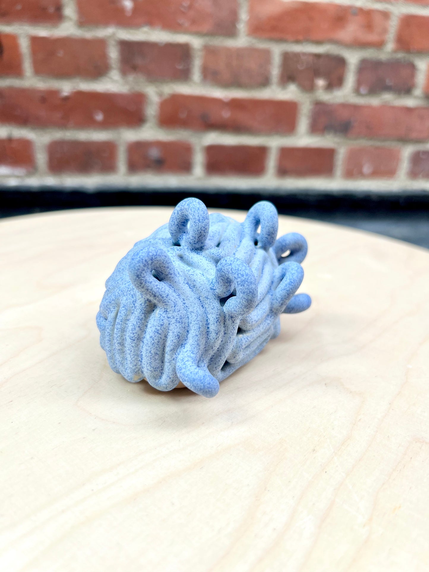 Krøllet hjerne denim blå (mini)