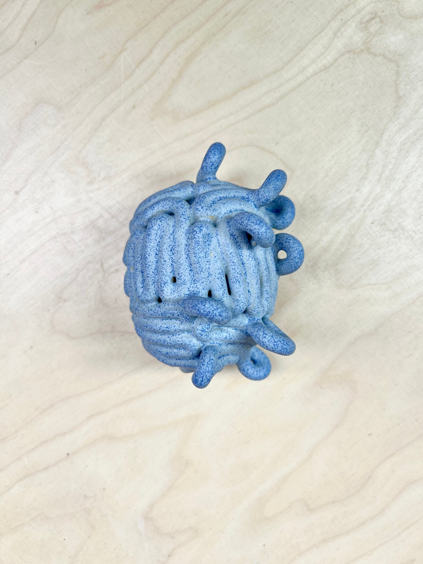 Krøllet hjerne denim blå (mini)